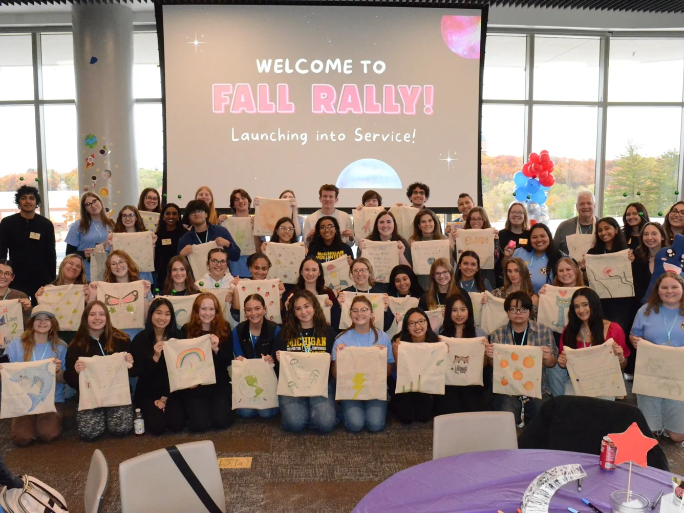 Michigan District of Circle K International members gathered at a Fall Rally